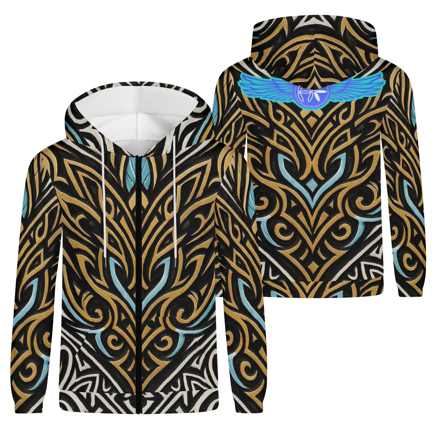 Mens Royal Warrior Lightweight Zip Hoodie