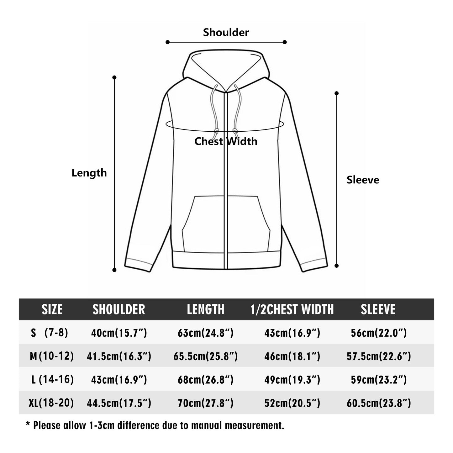 Youth Aiden Zipper Jumper Sweatshirt Hoodie