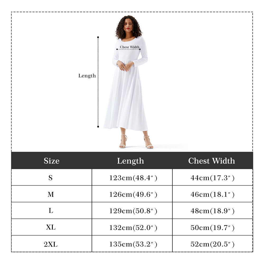 Womens Royal Floral Long Sleeves Long Dresses