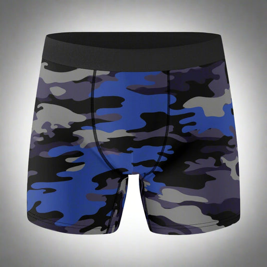 Blue Camo Mens Boxers by Highest Evolution