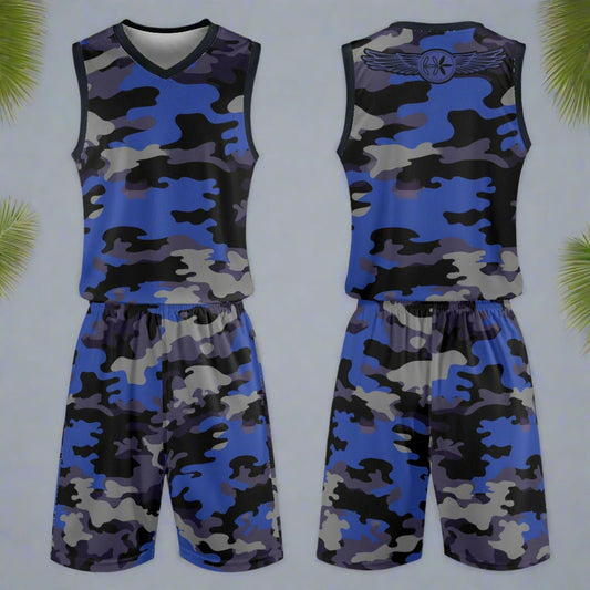 Blue Camo Jersey & Shorts by Highest Evolution
