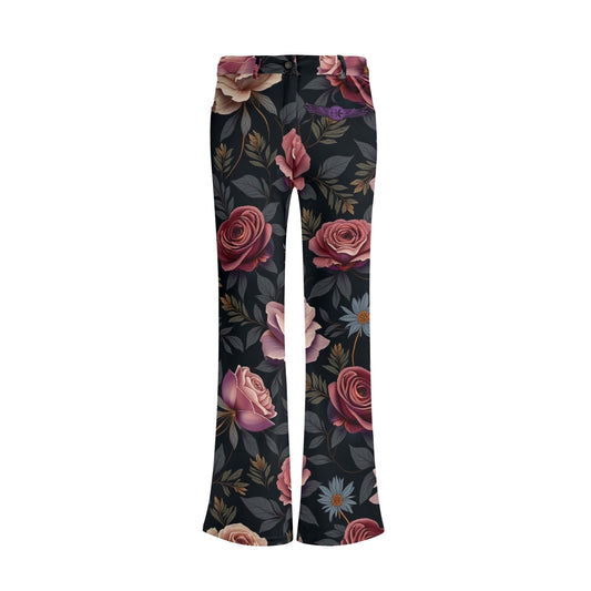 Womens Rose Garden Flare Pants by Highest Evolution