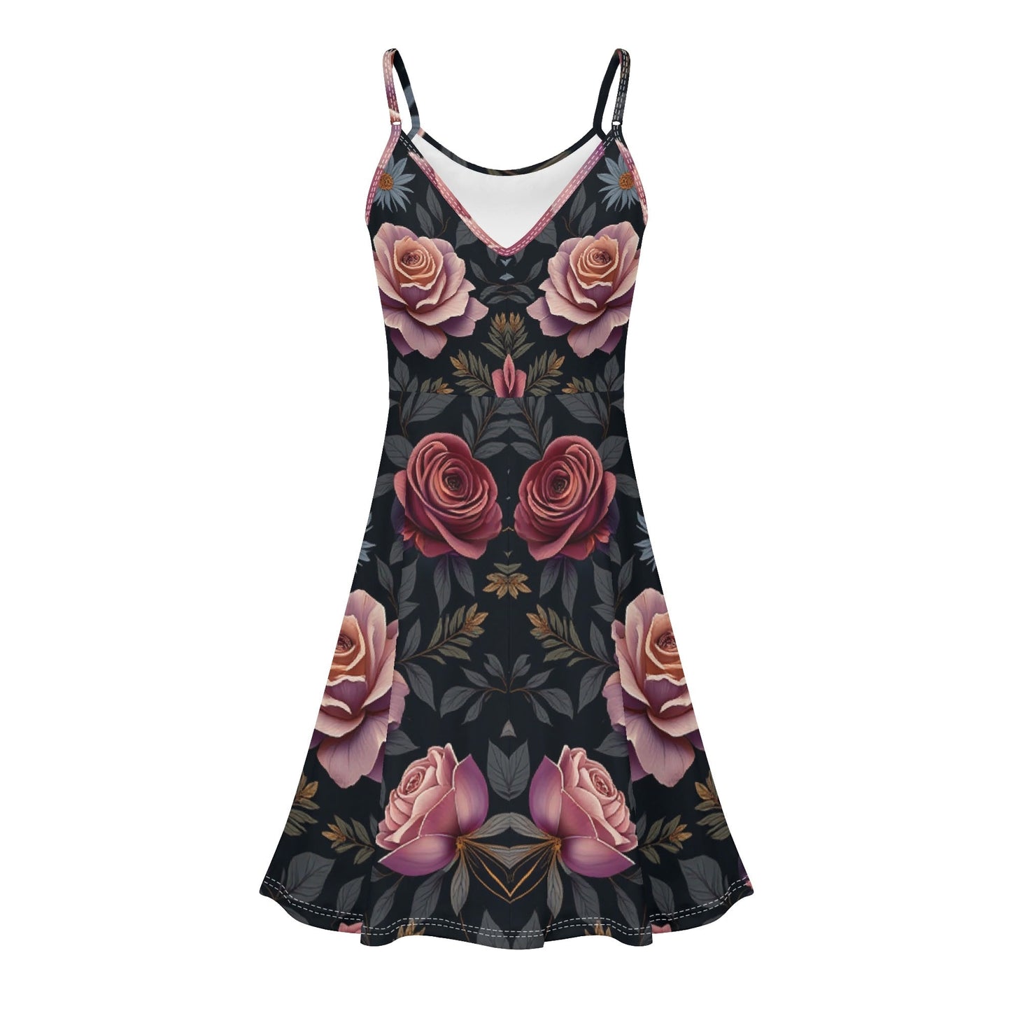 Womens Spaghetti Strap Rose Garden Dress by Highest Evolution