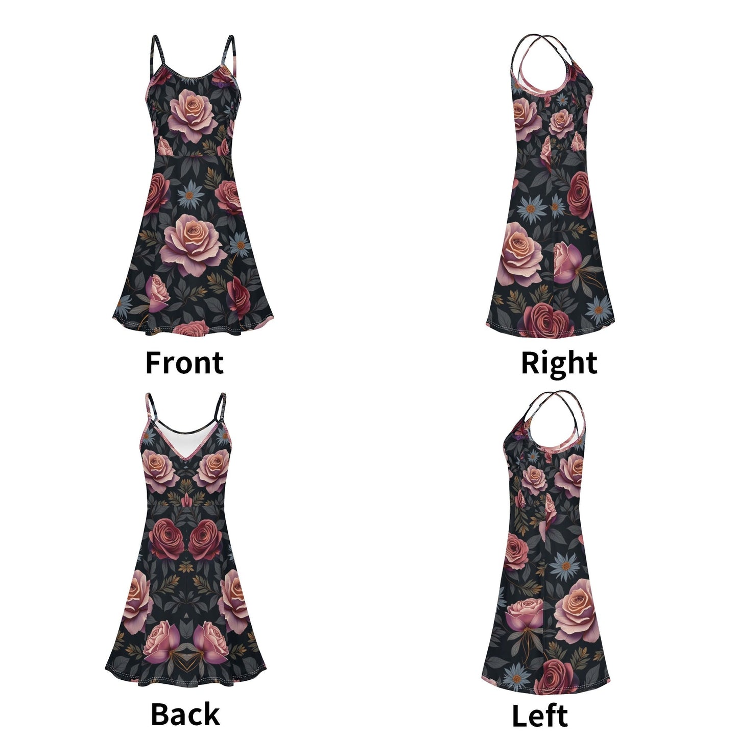 Womens Spaghetti Strap Rose Garden Dress by Highest Evolution
