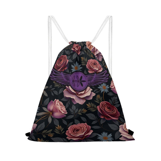 Rose Garden Drawstring Bag by Highest Evolution
