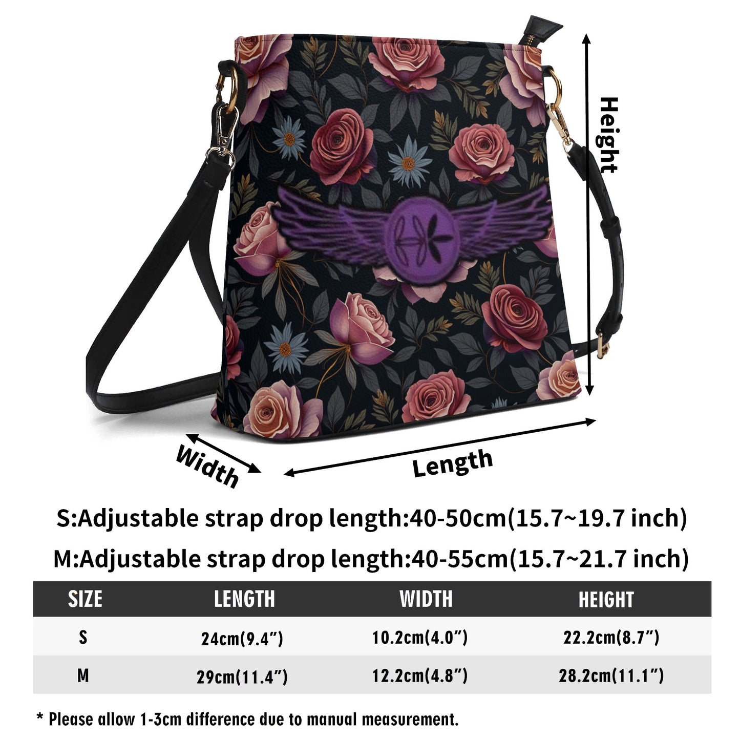 Womens Rose Garden Bucket Shoulder Bag by Highest Evolution