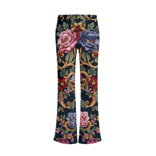 Womens Royal Floral Flare Pants