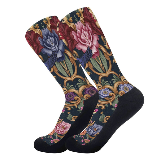 Royal Floral Crew Socks