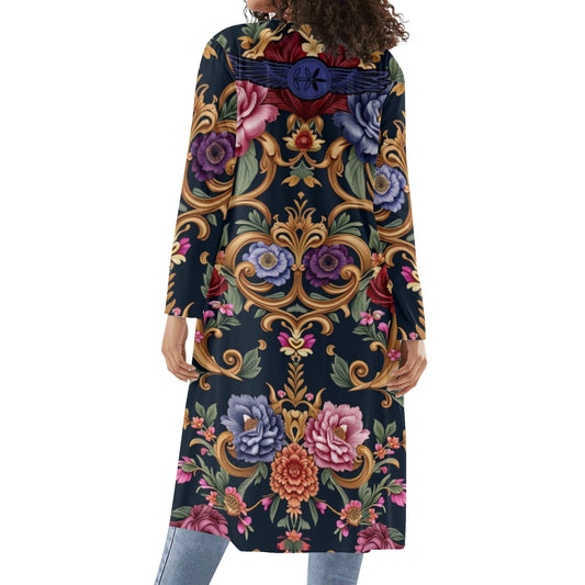 Womens Long Royal Floral Kimono Cardigans