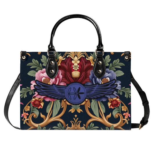Womens Royal Floral Leather Handbag by Highest Evolution