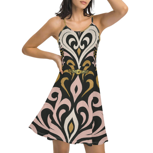 Womens Queens Aura Spaghetti Strap Short Dress