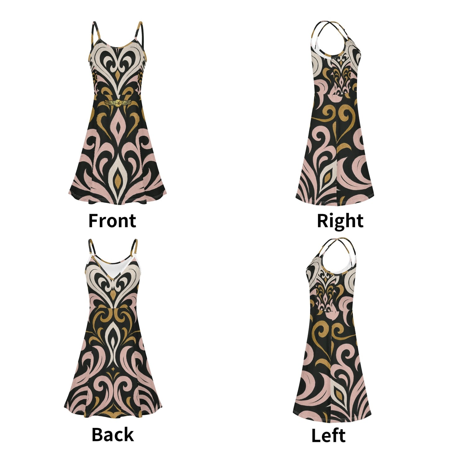 Womens Queens Aura Spaghetti Strap Short Dress